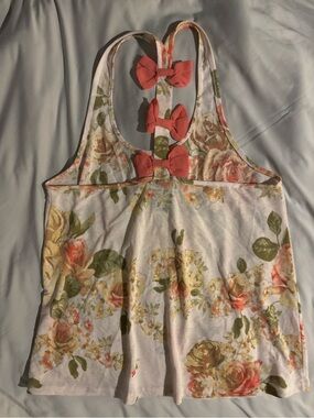 Floral Bow-Back Tank Top